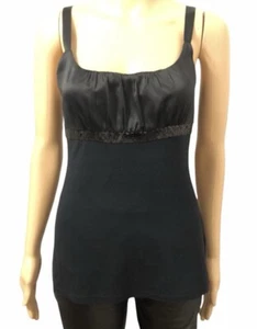 Camiseta sin mangas The Limited negra lentejuelas satinadas correas ajustables talla L - Imagen 1 de 12