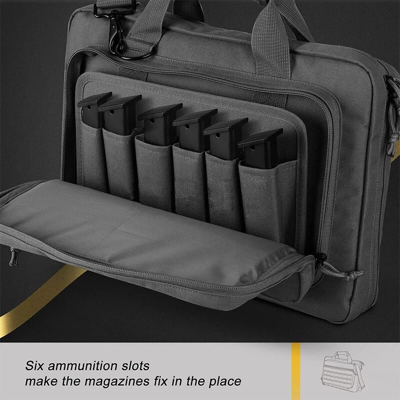 Tactical Pistol Range Bag Padded Handgun Gun w/Mag pouch Conceal Carry Soft Case - Image 1 of 4