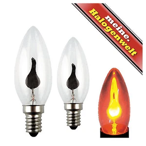 1x Flackerlicht E14 3W 230V | Flacker-kerze Deko-Lampe Flacker-Leuchtmittel Klar - Bild 1 von 6