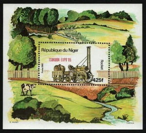 Níger 1985 - Mi-Nr. Bloque 44 ** - MNH - TSUKUBA EXPO `85 - Ferrocarril / Tren - Imagen 1 de 1