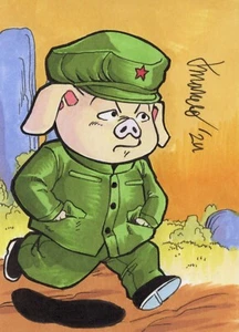 ORIGINAL Dragon Ball Oolong 1/1 ACEO Sketchkarte Cartoon Fan Art - Bild 1 von 3