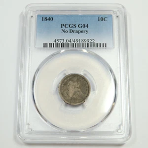 1840 P PCGS G4 No Drapery - Silver Seated Dime - US Coin #49434A - Picture 1 of 2