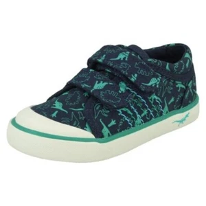 Boys Startrite Canvas Two Riptape Casual Trainers Everyday Summer Shoes Jurassic - Picture 1 of 10