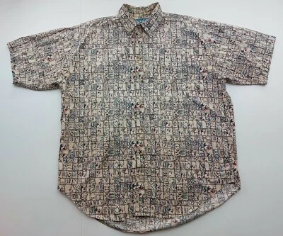 Camisa De Colección Big Dogs Para Hombres Grande Abotonada Marfil Papá Playa Vacaciones Aloha Foto 1 de 4