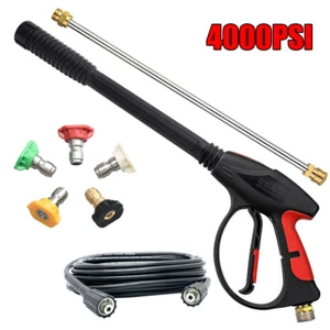 High Pressure 4000PSI Car Washer Gun Spray Wand Lance with Nozzle and Hose Kit - Picture 1 of 15