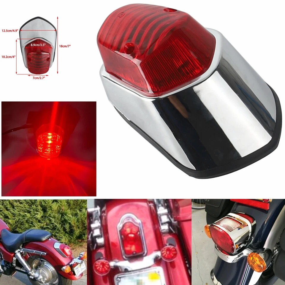 1X Luz trasera cromada Lámpara de freno de funcionamiento para Honda Goldwing GL Yamaha Road Star XV Foto 1 de 4