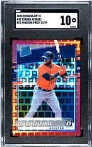 2020 Donruss Optic #45 Yordan Alvarez RED PANDORA PRIZM /79 SGC 10 GEM RC - Picture 1 of 2