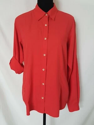 White Sierra Women's Sz L Red Outdoors Button Down Shirt Top Blouse Long Slvs (J - Image 1 of 4