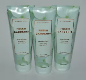 LOT OF 3 BATH & BODY WORKS FRESH GARDENIA ULTRA SHEA BODY CREAM LOTION 8OZ LARGE - Picture 1 of 5