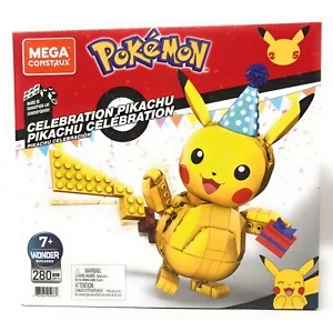Pokemon Celebrazione Pikachu 25° Anniversario Mattel Mega Construx Giocattolo da Costruzione - Foto 1 di 3
