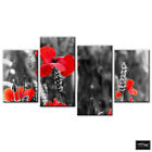 floral red Poppys  BOX FRAMED CANVAS ART Picture HDR 280gsm