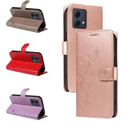 Butterfly PU Leather Wallet Phone Case For Motorola G85 G34 G04 Edge 40 G24 G14 - Image 1 of 4