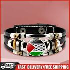 Palestine Flag Leather Bracelet Adjustable 3 Strand for Events Support (8)