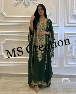 VENDITA Nuovo abito lungo Royal Caftan africano damigella d'onore Abaya con perline Dubai 567 - Foto 1 di 20