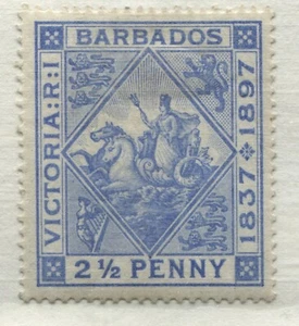 Barbados QV 1897 2 1/2d ultra mint o.g. hinged - Picture 1 of 1
