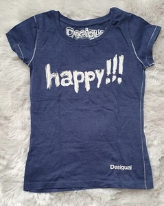 Desigual Happy !!!😊!!! Blue t-shirt size Small ✨️ New ✨️ - Picture 1 of 6