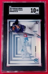 2022 Bowman Chrome B3D-1 "Wander Franco" Bowman In 3 - D! RC SGC 10 Gem Mt. Rays - Picture 1 of 3