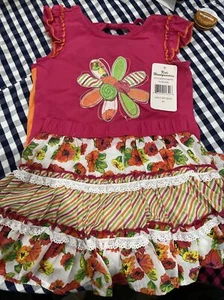 Kids Headquarters Girls 6X 3 Pc 2 Shirts & Skirt Set Floral Spring Tops Fuschia - Picture 1 of 13