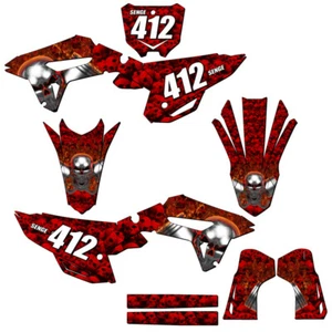 2021-2023 CRF 450 R FLAMING GEARHEAD Red Senge Graphics Kit Compatible with H... - Picture 1 of 10