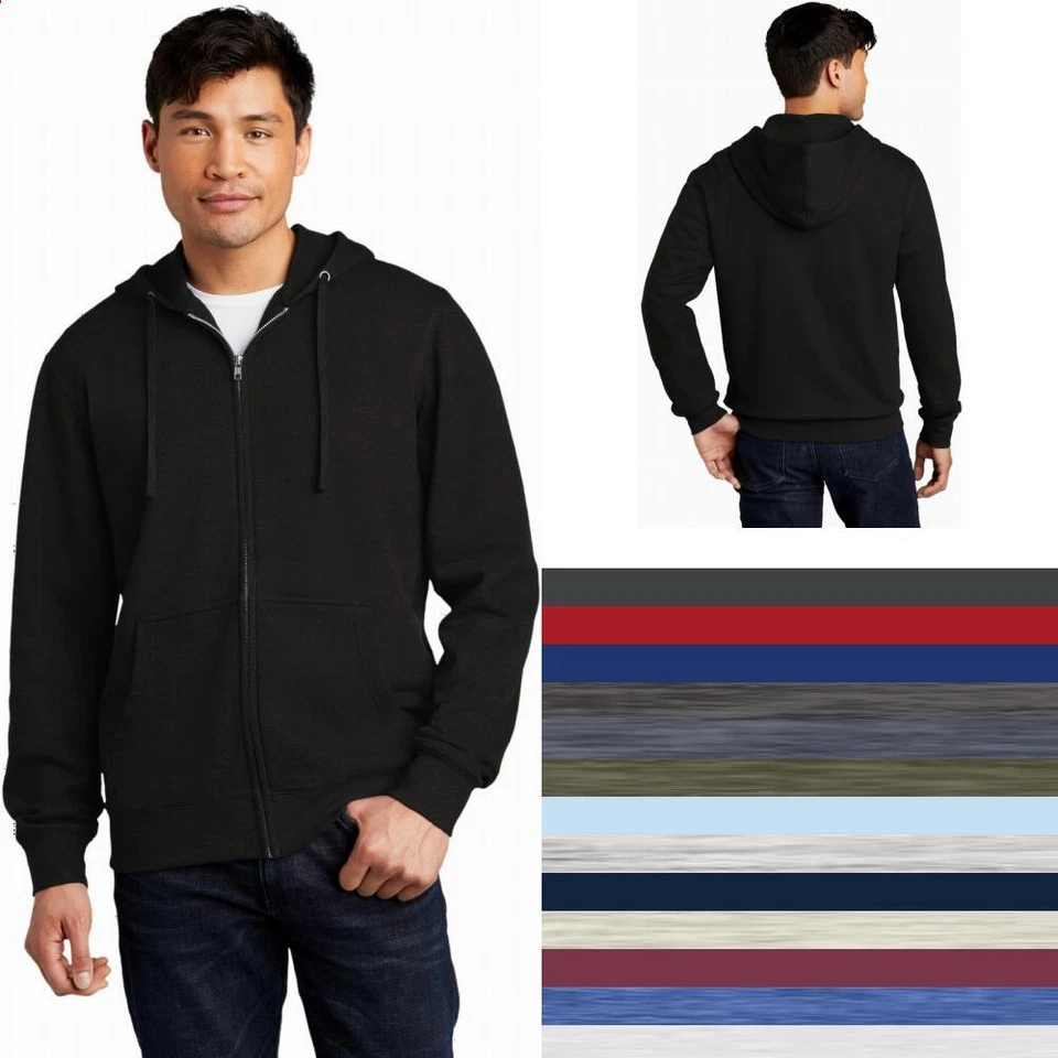 District ® V.I.T. ™ Fleece Full-Zip Hoodie Mens Sweatshirt DT6102 Sizes XS-4XL - Image 1 of 1