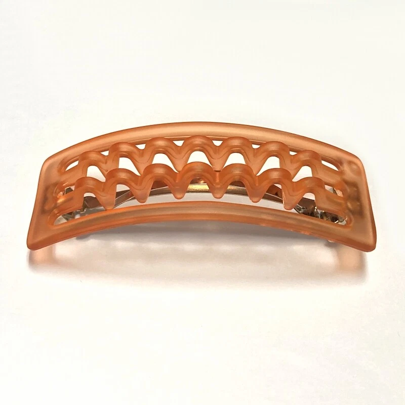 French Hair Clip Barrette Women Art Deco Oval Wavy Rectangle VTG Made in France - Image 1 of 1