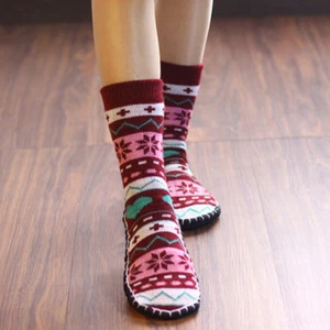 1 Pair Lady Slipper Socks Knit Non Slip Indoor Booties Shoes Random Color Casual - Picture 1 of 11