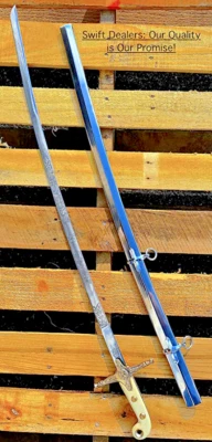 Handmade British Sword/General Officer's Sword w/ Scabbard Replica/ Marine Sword - Image 1 of 4