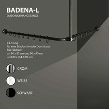 Tenda doccia asta antracite nero bianco argento incl. supporto a soffitto e anelli