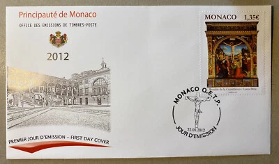 MONACO - FDC - Arte sacra. pala d'altare di Louis Brea (1450-1523) - Immagine 1 di 2