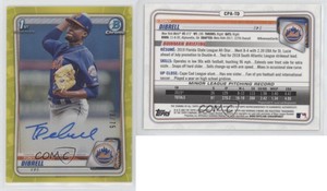 2020 Bowman Chrome Prospects Yellow Refractor /75 Tony Dibrell #CPA-TD Auto