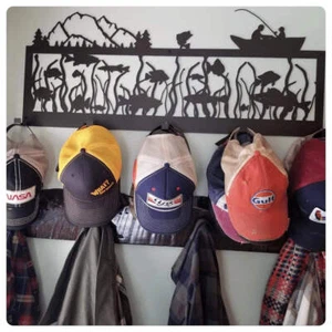 Fisherman's Cap & Hat Rack for Anglers, Camp, and Cabins - Made in USA - Picture 1 of 2