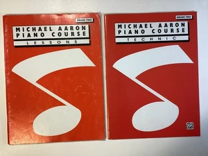 Lot of 2 Aaron Piano Course Grade Two Books: Lessons & Technic - Free Shipping - Picture 1 of 18