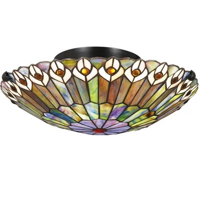 Quoizel TF1716 Bronze Watkins 2-Light 17"W Semi-Flush Bowl Ceiling Fixture - Image 1 of 3