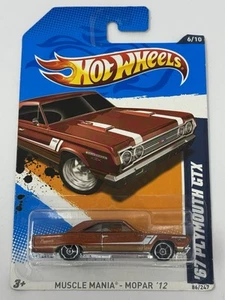 Hot Wheels 2012 Muscle Mania Mopar Bronze Brown ‘67 Plymouth GTX #86 A15 - Picture 1 of 7