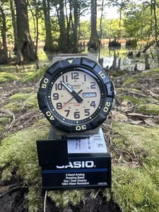 Casio MRW210HB-5BV Men's Outdoor Sports Fabric Band Watch Date 100M Japan Khaki - Picture 1 of 11