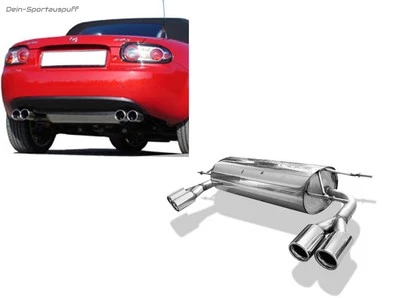 Fox Duplex Sportauspuff Mazda MX-5 III NC ab 2005 2x76mm rund eingerollt gerade - Bild 1 von 4