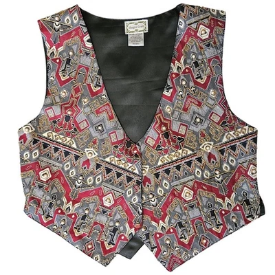 Colete geométrico vintage Magic Craft com miçangas tamanho único declaração boho - Imagem 1 de 4