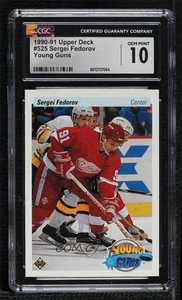 1990-91 Upper Deck Young Guns Sergei Fedorov #525 CGC 10 Gem Mint Rookie RC HOF - Picture 1 of 3