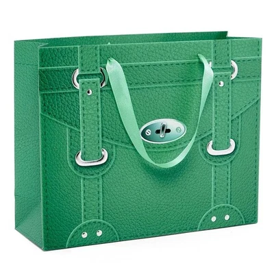 Bolso de mano Paper Mart de cuero sintético verde bosque grande bolsa de regalo 10 piezas Foto 1 de 4