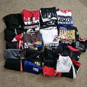 ATHLETIC BOYS CLOTHING Bundle LOT 43 PCS Nike Jordan L Large Shorts Shirts Pants - Picture 1 of 9
