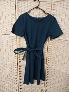 NEW Blue Dress Princess Highway Size 8 Back Zip Belt Cotton - Picture 1 of 3