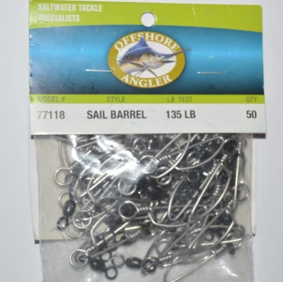 Barril de vela de pescador offshore giratorios 135LB 50 por paquete modelo de agua salada 77118 Foto 1 de 2