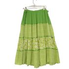 Cathy Daniels Womens Green Tiered Full Peasant Skirt, Spring Boho XL