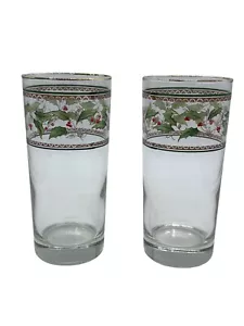 Juego de 2 vasos de vidrio Holly Holiday by Royal Limited 14 oz vidrio agua potable - Imagen 1 de 3