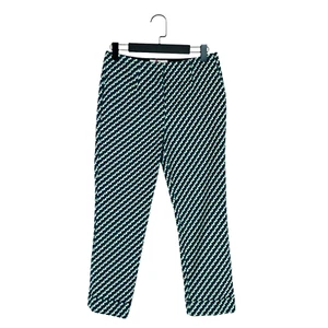 Boden Green Navy Geometric Print Cropped Tailored Trousers - Size 6 P - Picture 1 of 6