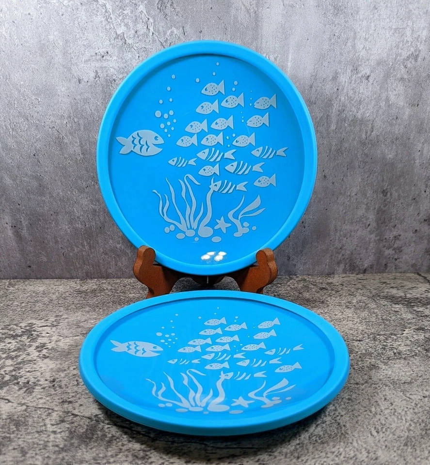 Platos de vidrio para niños Brinware con respaldo de silicona antideslizante para niños azul 0214 Foto 1 de 4