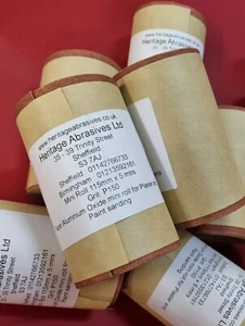 20 de 115mm x 5mtr. ROLLOS DE LIJADO 150 grano - Pintores Trabajadores de la Madera Ganga Lote Reino Unido - Imagen 1 de 5