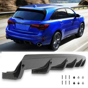 For Acura MDX Rear Diffuser 6 Fins Bumper Lip Splitter Spoiler Body Kit Carbon - Picture 1 of 13