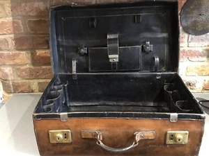 Large Antique Finnigan Gentleman’s Leather Travel Case Manchester Edwardian - Picture 1 of 24