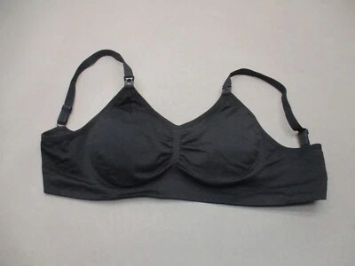 MOTHERHOOD Size M Womens Black Cotton Blend Unlined Wireless Nursing Bralette 4G - Image 1 of 4